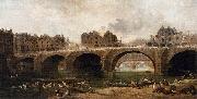 Hubert Robert Demolition of the Houses on the Pont Notre-Dame in 1786 oil painting reproduction